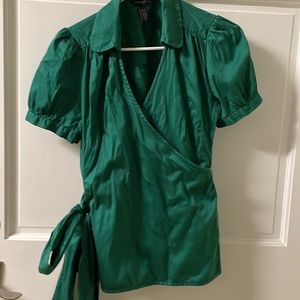 Banana Republic dark green blouse, size M
